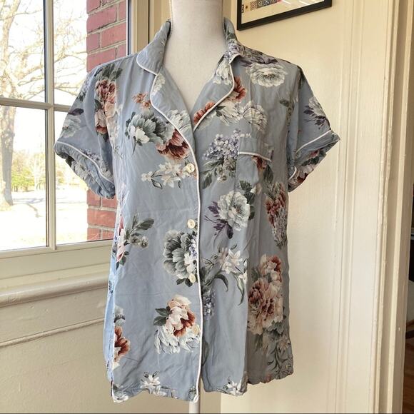 Plum Pretty Sugar Pajama Top Light Blue XL - Picture 1 of 9